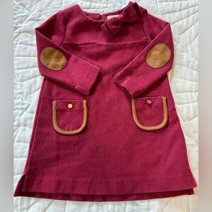 Burgundy Dress with Tan Accents
